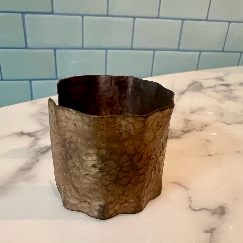 Weathered Hammered Bronze Cuff - image 2